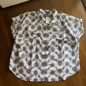 NWT Chaps womens short sleeve button up. 3x